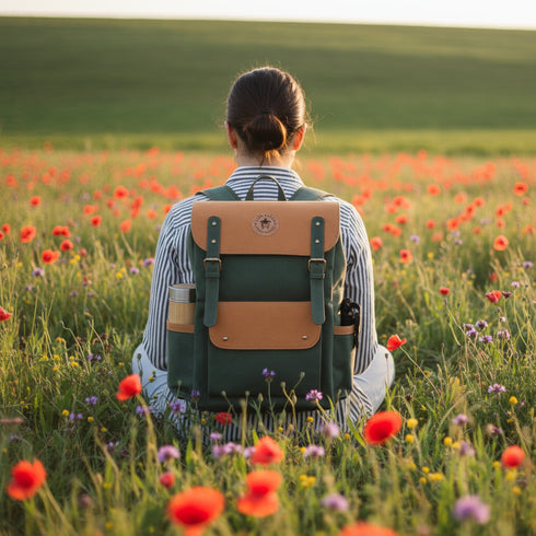 Dugong Backpack - Olive - Canvas Daily/Office/City/Travel Sustainable Laptop Backpack